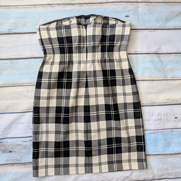 Red Valentino strapless plaid wool dress - Picture 4 of 7